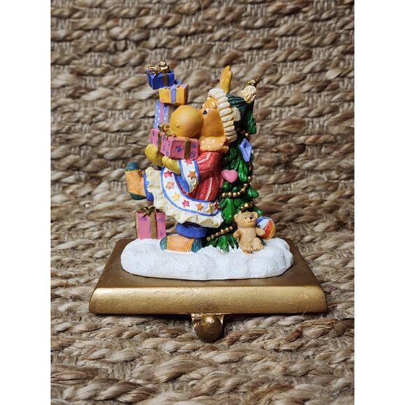 Vtg. Just For You Moose Cast Iron Resin Christmas Stocking Holder Hanger Holiday - Picture 9 of 10